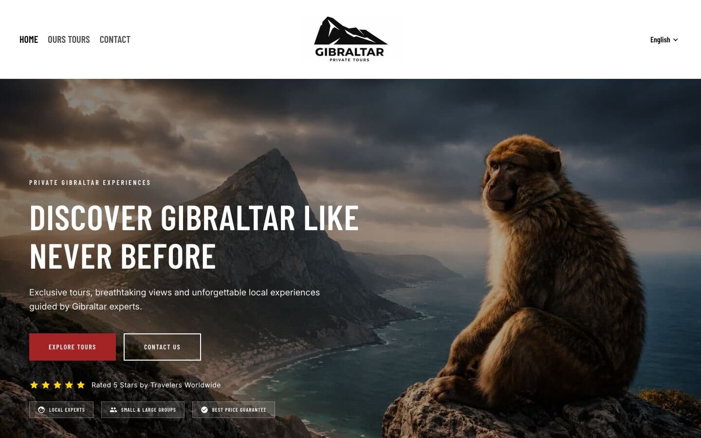 Gibraltar Private Tours website homepage